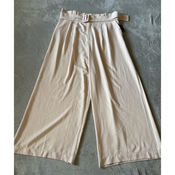 NWT Forever 21 Women's Size 2X Wide Leg Belted Pants Pastel Pink Workwear Office - Picture 1 of 9